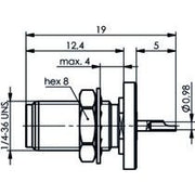 Telegärtner - Koax-Steckverbinder SMA-Einbaubuchse AU 50Ohm 100024671 mit Dichtring