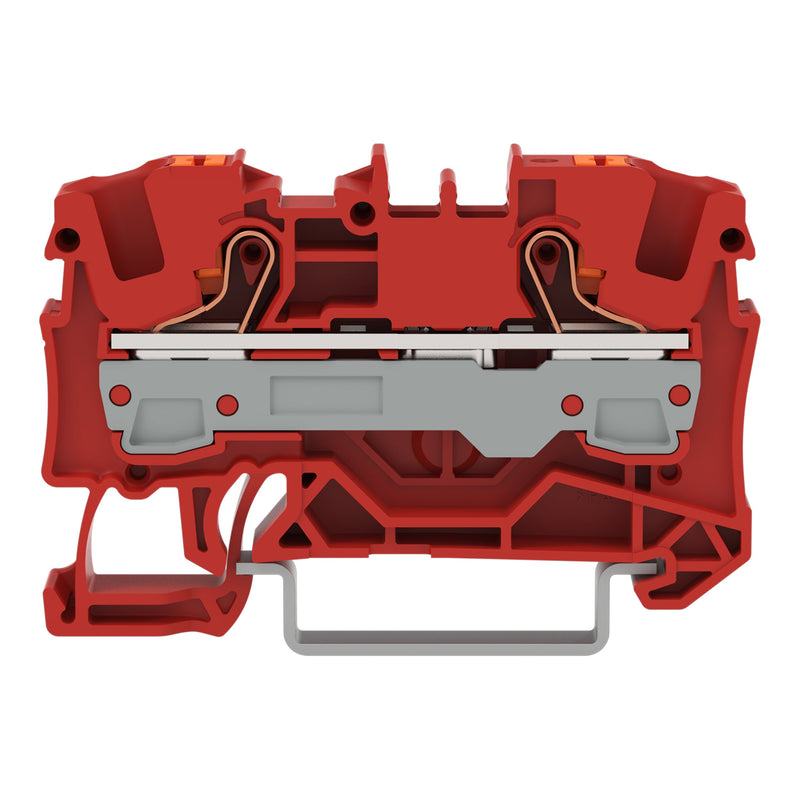 WAGO - Durchgangs-Reihenklemme 2-Leiter-Durchgangsklemme 2206-1203 Drücker,6 mm²,rot − 50 Stück