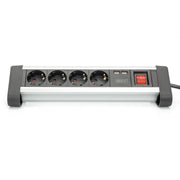 DIGITUS - Mehrfachsteckdose Office-Steckdosenleiste DA-70614 4-fach mit 2xUSB