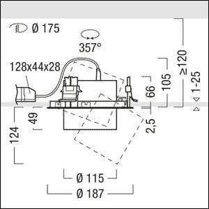Zumtobel Group - Downlight/Strahler/Flutlicht LED-Einbaustrahler VIV2-R L #60716113 940
