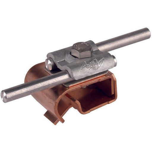 DEHN - Anschlussklemme für Blitzschutz Zweimet.-Dachrinnenklemme ZMDRKDUL810 #339157 Cu-St/tZn f.Rd8-10