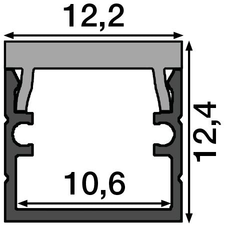 Radium Lampenwerk - Zubehör/Ersatzteile für Lichtschlauch/-band Aluprofil m.Abdeckung 1m FXZA4570 schwarz