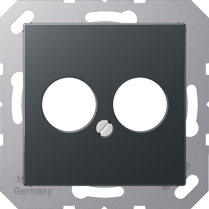 Jung - Einsatz/Abdeckung für Kommunikationstechnik Abdeckung Lautspr. 2-fach A 562-2 BF ANM anthrazit matt