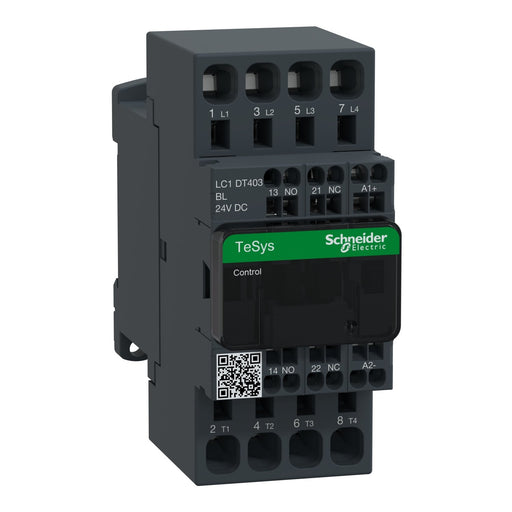 Schneider Electric - Leistungsschütz zum Schalten von Wechselstrom Leistungsschütz LC1D 4p LC1DT403BL 1S+1Ö,Spule 24VDC