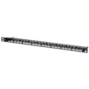 Metz Connect - Frontpanel/Patchpanel leer (Schaltschrank) Modulträger 19Z leer 130925-BKKE 0,5HE f.24xKeystm.sw