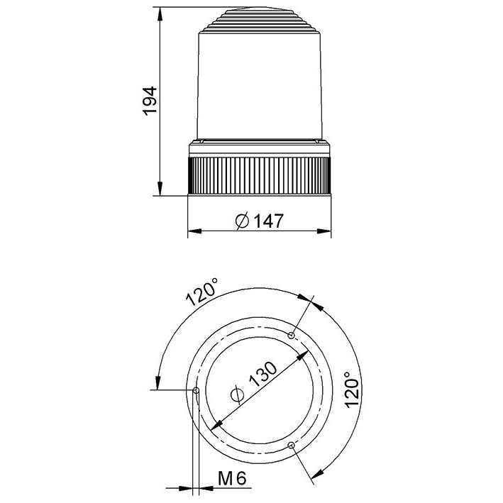 Grothe - Rundumkennleuchte Drehspiegelleuchte DSL 7307 or 12/24V 160U/min