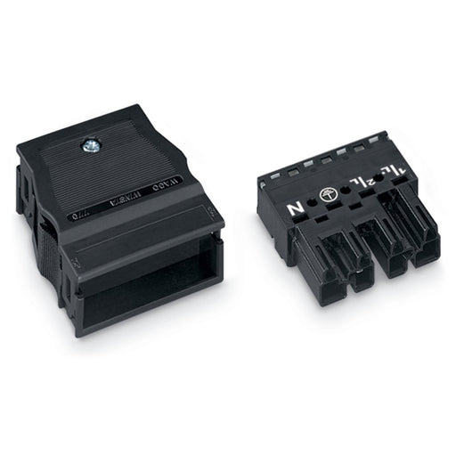 WAGO - Steckverbinder für steckbare Gebäudeinstallation Stecker 770-114 2x0,5-4mmq schwarz − 25 Stück