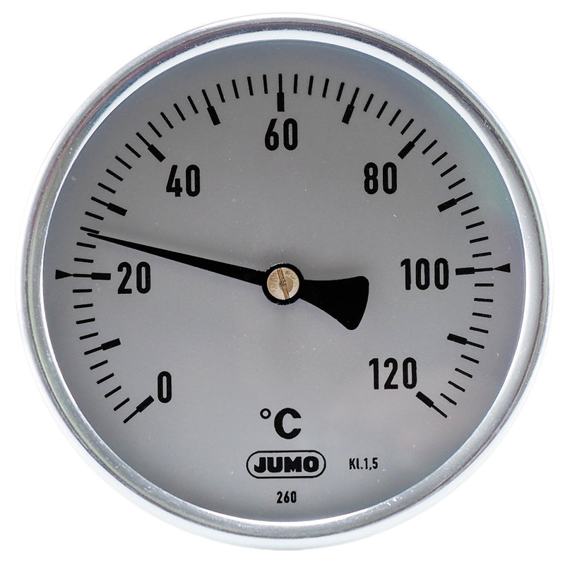 Jumo - Messgerät für Temperatur und Klima Bimetallthermometer Kl.1,5 80000583 0-120°C, EB-L 100mm