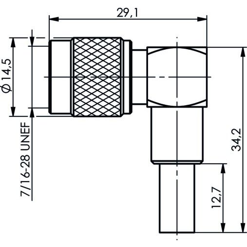 Telegärtner - Koax-Steckverbinder R-TNC-Winkelstecker 100023749 (RG-58C/U) crimp/cri − 5 Stück