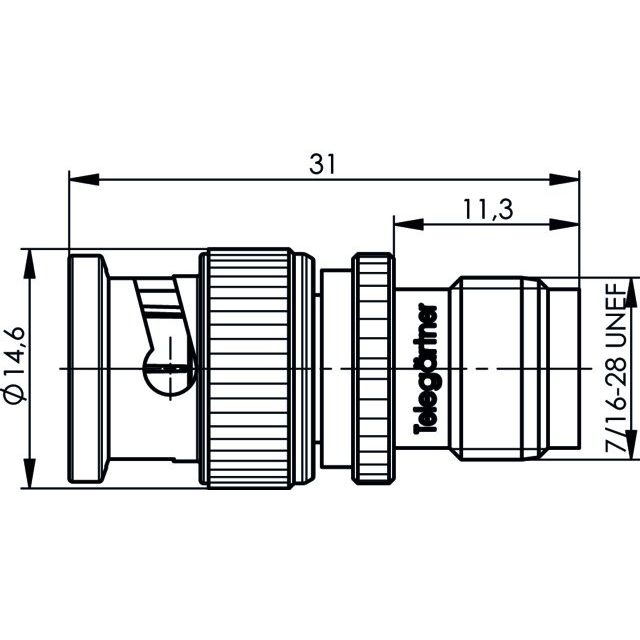 Telegärtner - Koax-Kupplung Adapter BNC-TNC (M-F) 100023675 − 5 Stück