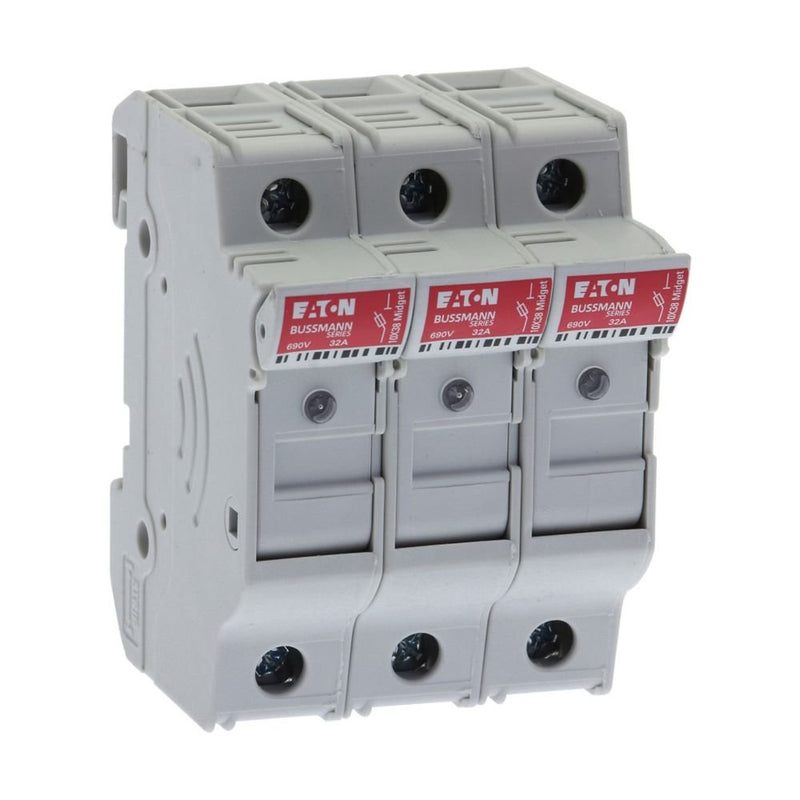 Eaton - Halter für zylindrische Sicherung Sicherungshalter Niedersp. 3PundNeutral#CHM3DNU 30A AC 600V 3polig+N − 3 Stück