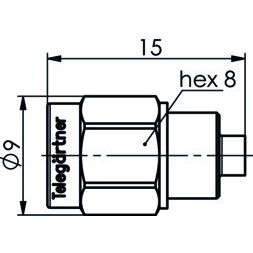 Telegärtner - Abschlusswiderstand R-SMA-Abschlusswiderstand 100024788 (M) AU,1W,23dB/6GHz