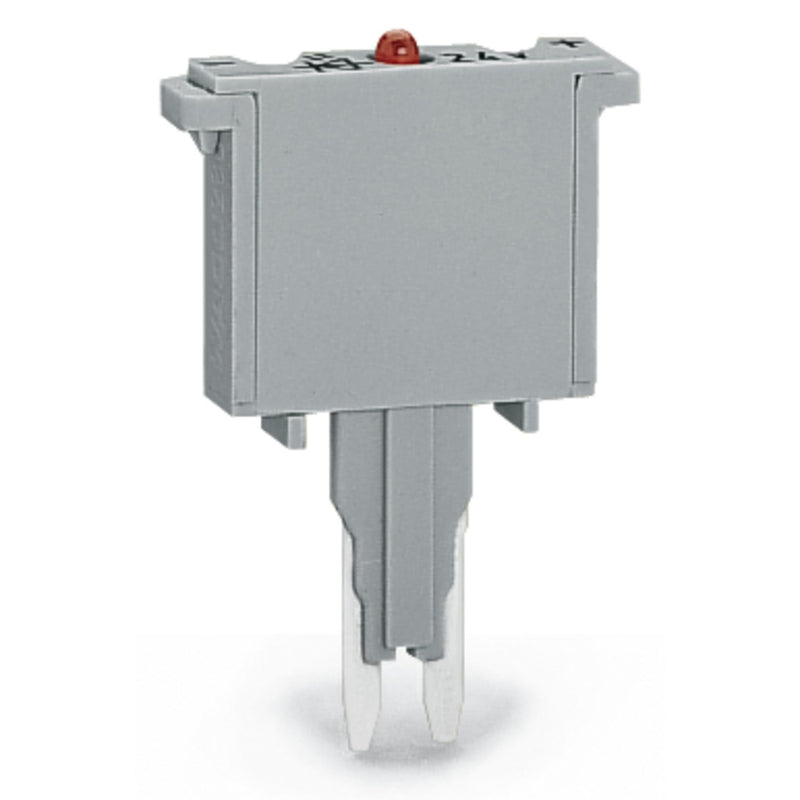 WAGO - Bauelementestecker Sicherungsstecker 280-854/281-413 Leuchtanzeige,grau − 100 Stück