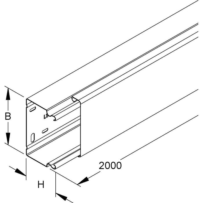 Niedax - Leitungsführungskanal LFK-Kanal LLK 60.200 Unterteil + Deckel − 2 Meter
