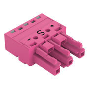 WAGO - Steckverbinder für steckbare Gebäudeinstallation Buchse 3-polig 770-283/082-000 Kod. B,pink − 100 Stück