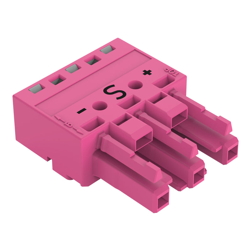 WAGO - Steckverbinder für steckbare Gebäudeinstallation Buchse 3-polig 770-283/082-000 Kod. B,pink − 100 Stück