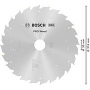 Bosch - Kreissägeblatt PRO Wood cordless 2608837724 Kreissägeblatt 216 x