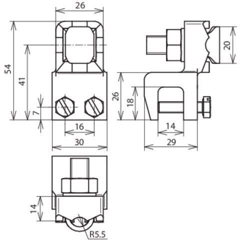 DEHN - Anschlussklemme für Blitzschutz Anschlussklemme TG/tZn 370 014 Fl 1-12 f.Rd 7-10