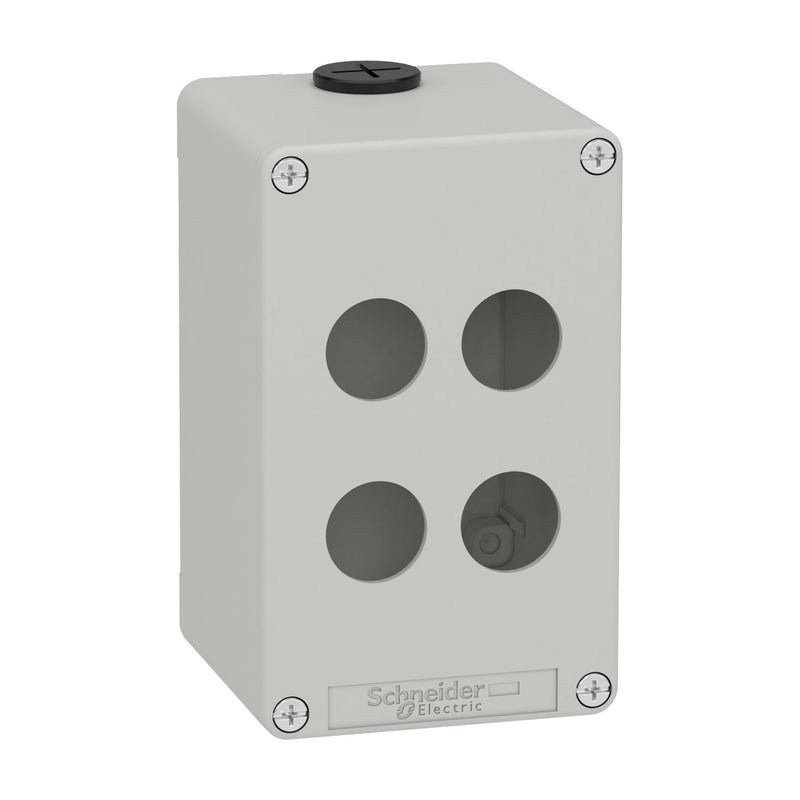 Schneider Electric - Gehäuse für Befehls- und Meldegeräte Leergehäuse XAP, Metall XAPD2504 grau, für 4x22mm