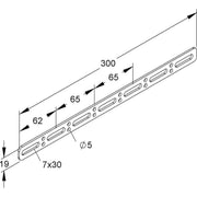 Niedax - Verbinder für Kabeltragsystem Verbindungslasche GTVL 300 E3 Edelstahl − 25 Stück