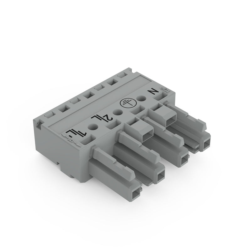 WAGO - Steckverbinder für steckbare Gebäudeinstallation Buchse 4-polig 770-244/060-000 Kod. B,grau − 50 Stück