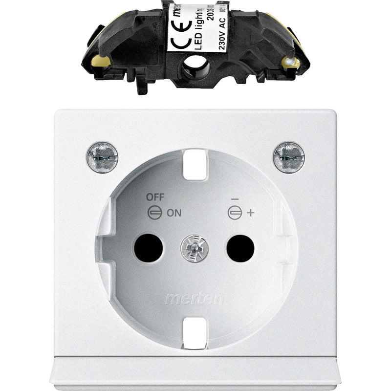 Merten - Abdeckung/Bedienelement für Installationsschalterprogramme Zentralplatte pws MEG2334-0419 f.Steckdose LED