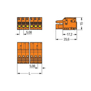 WAGO - Kabelsteckverbinder für Leiterplattensteckverbinder 1-Leiter-Federleiste 2231-317/102-000 Push-inCAGECLAMP,or − 25 Stück