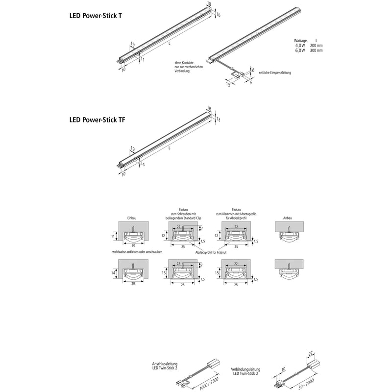 Hera - Decken-/Wandleuchte LED Power-Stick 20202390213 18 LED nw SE 2,5m