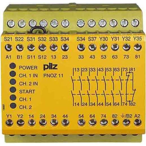 Pilz - Gerät zur Überwachung von sicherheitsgerichteten Stromkreisen Not-Aus-Schaltgerät PNOZ 11 #774081 42AC 24DC 7n/o 1n/c