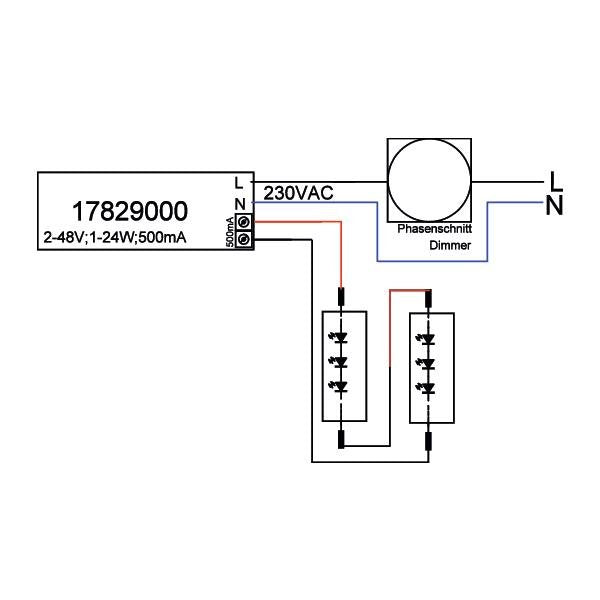 Brumberg Leuchten - LED-Betriebsgerät LED-Konverter Phasenabsch. 17829010 500mA 1-24W