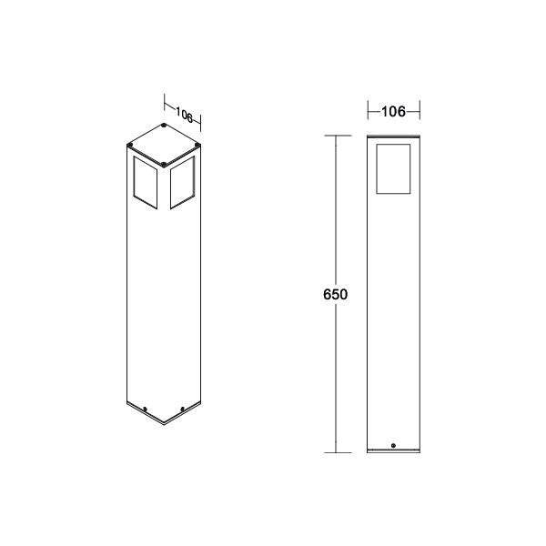 Brumberg Leuchten - Wegeleuchte LED-Pollerleuchte 65192103 3000K, graphit