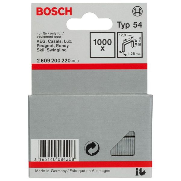 Bosch - Heftklammer Flachdrahtklammer Typ 54, 2609200220 12,9 x 1,25 x 10 mm