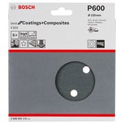 Bosch - Schleifpapier/Schleifvlies PRO F355 Schleifblatt, 150 2608605131 mm, G600, 5-tlg