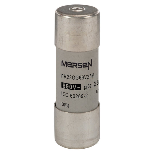 Mersen - Zylindrische Sicherung Sicherungseinsatz zylindr. FR22GG69V25P gG 22x58 25A − 10 Stück