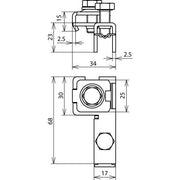 DEHN - Zubehör/Ersatzteile für Erdung und Blitzschutz Spannkopf SPK25BRSAK1X102X68V2 f. 25x0,3mm NIRO