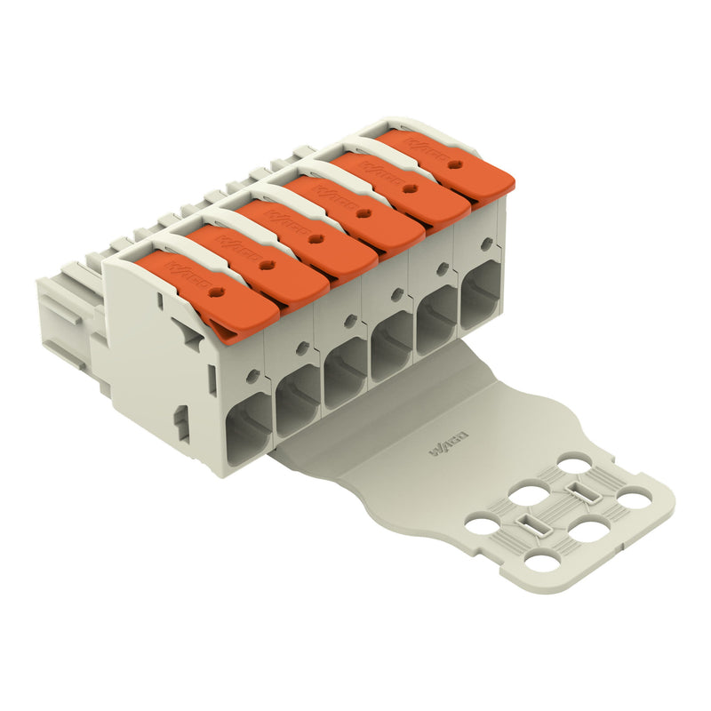 WAGO - Ein- und mehrpolige Klemmenleiste 1-Leiter-Federleiste Hebel 832-1106/334-000 Push-inCAGECLAMP,lgr − 5 Stück