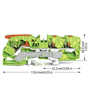 WAGO - Schutzleiter-Reihenklemme Schutzleiterklemme 2110-5307 10 qmm, gn-ge − 25 Stück