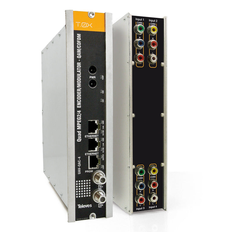 Televes - Modul für Kopfstelle T0X-QUAD-Modulator UAV-QAC-4 4xAV in QAM/COFDM