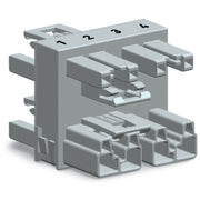WAGO - Kompaktverteiler für steckbare Gebäudeinstallation 3-fach-Verteiler 4-polig 770-1734 Kod. B,grau − 50 Stück