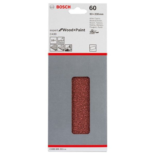 Bosch - Schleifpapier/Schleifvlies Schleifblatt C430, 93 x 2608605311 230 mm 60 ungelocht