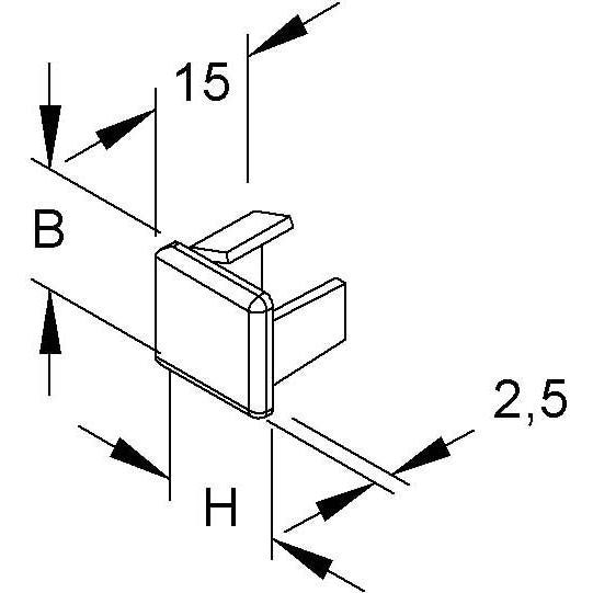 HKL - Endstück für Leitungsführungskanal Endstück rws E2020.3 20x20 RAL9010 − 1 Stück
