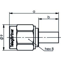 Telegärtner - Koax-Steckverbinder SMA-Kabelstecker cr 50Ohm 100024598 AU, G8 (RD-316/U) − 5 Stück