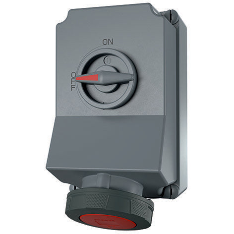 Mennekes - CEE-Steckdose abschaltbar, abgesichert (IEC 60309) Wanddose DUO HW/VN 7289 63A,4p,6h,400V,IP67