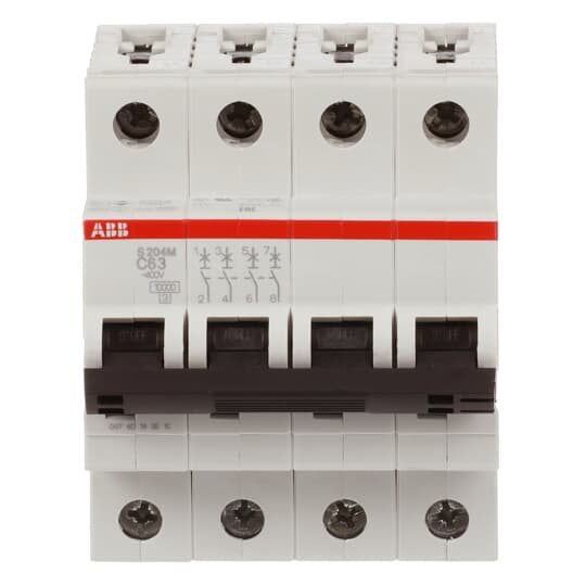 ABB Stotz S&J - Leitungsschutzschalter Sicherungsautomat S204M-C63 10kA 63A C 4p
