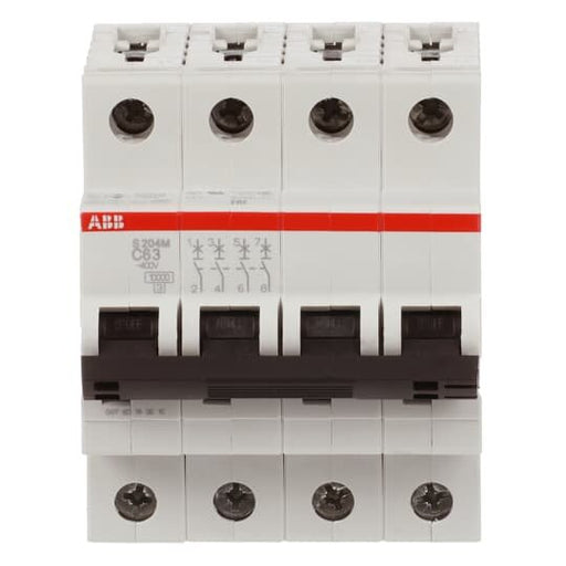 ABB Stotz S&J - Leitungsschutzschalter Sicherungsautomat S204M-C63 10kA 63A C 4p