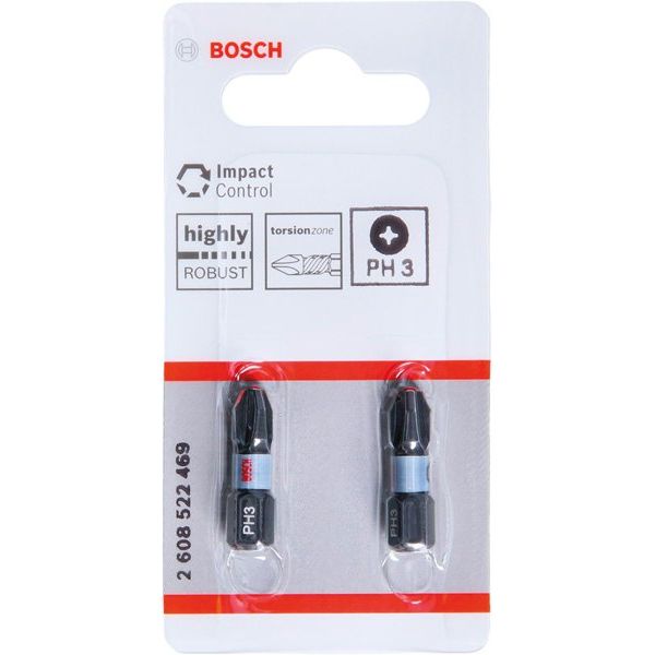 Bosch - Bit PRO Phillips Impact Bit, 2608522469 PH3, 25 mm, 2-tlg
