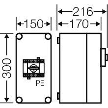 Hensel - Lasttrennschalter Mi-Lastschaltergehäuse Mi 7104 63A, 4polig+PE