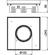 OBO Bettermann - Nivellierbare Kassette für Kanaleinbau, Doppel- und Hohlboden Kassette quadratisch RKFN2UZD3 9VS25 243x243mm