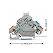 WAGO - Initiator/Aktor-Reihenklemme Aktorenklemme 280-562 0,08-2,5mmq grau − 50 Stück