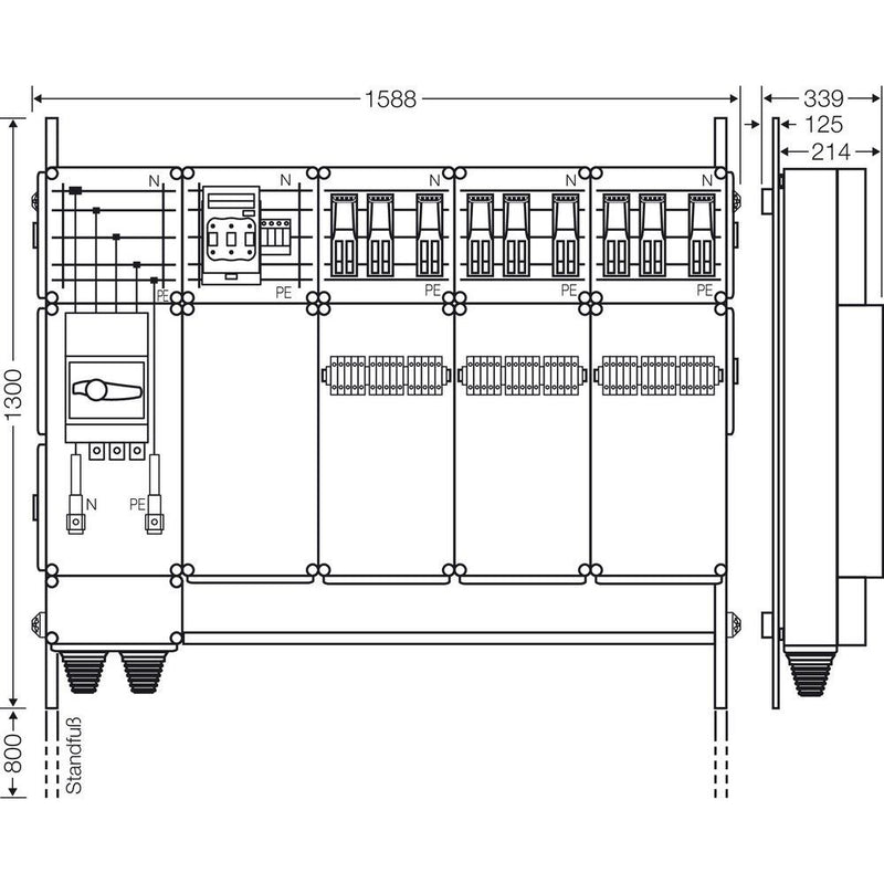 Hensel - Verteilerschrank für Energieversorgung Ladeverteiler Mi EV 44kW 9001 b. z. 9 Doppelladepu